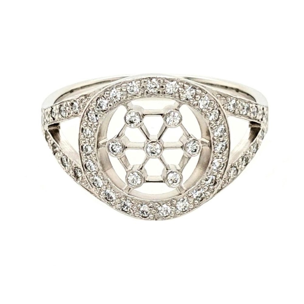 Tiffany & Co. Circle Voile Ring Platinum with Diamonds -Size 6.25